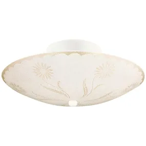 Design House Globe Floral Design Ceiling Light in White, 2-Light