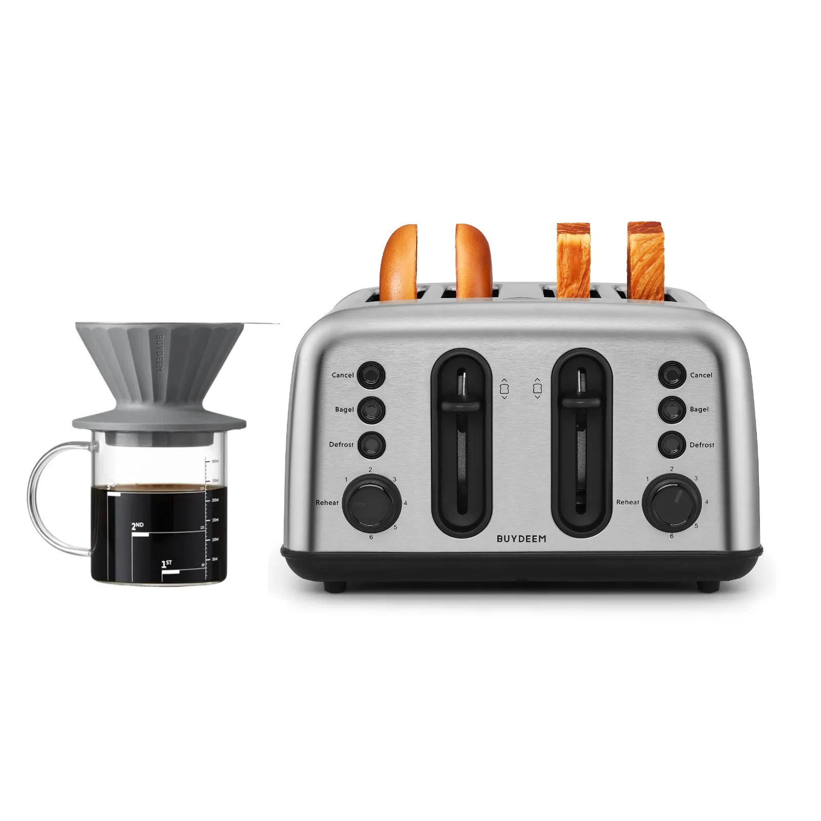 DT440 4-Slice Toaster with Coffee Dripper Set - Bundle Offer