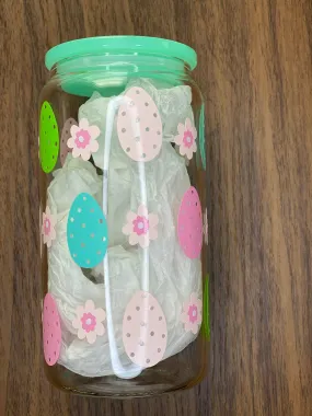 Easter Eggs Glass Cup