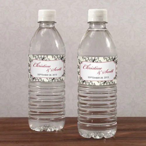 Eclectic Patterns Water Bottle Label Classical Green