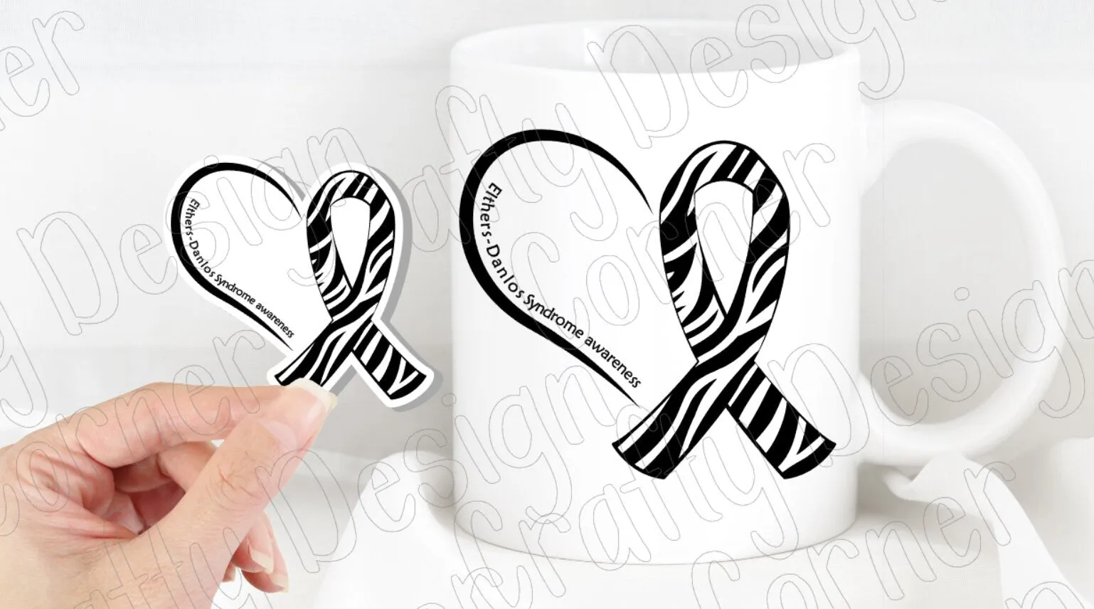 EDS Mug with Sticke Bundle, Mug and Matching Sticker Combo, Elthers Danlos Syndrome Awareness mug