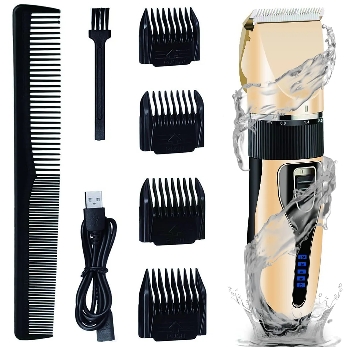 Electric clippers for men's hair clippers, wireless Electric clippers, grooming tools for men/children/baby/beard trimmers, rechargeable, LED display