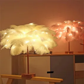 Feather Lamp Nordic Desk Lamp European-Style Bedroom