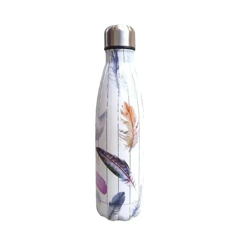 Feather Print Cola Metal Water Bottle (500 ml)