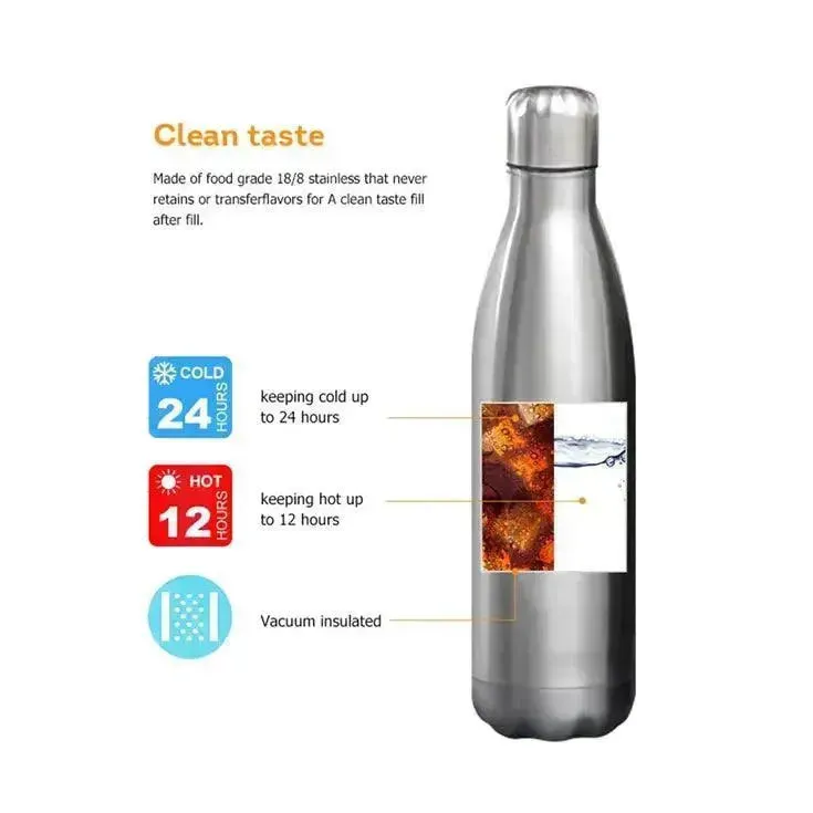 Feather Print Cola Metal Water Bottle (500 ml)