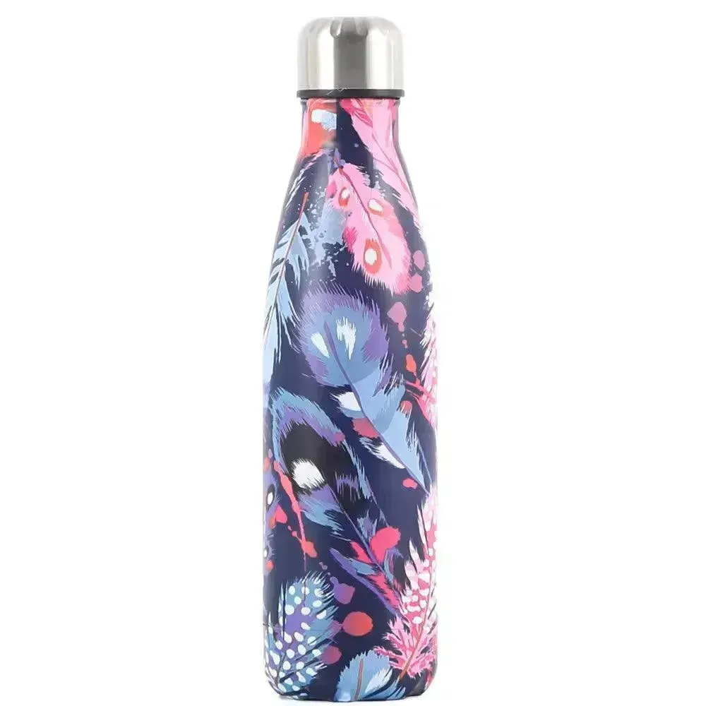 Feather Print Cola Metal Water Bottle (500 ml)