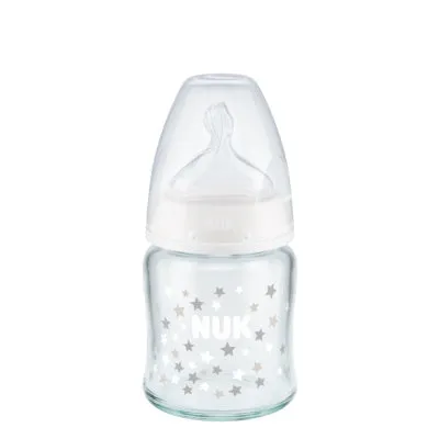 First Choice Plus Glass Baby Bottle Temp. Control - 120ml - White