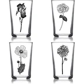 Flower Euro Wine 4 Pack Black Set