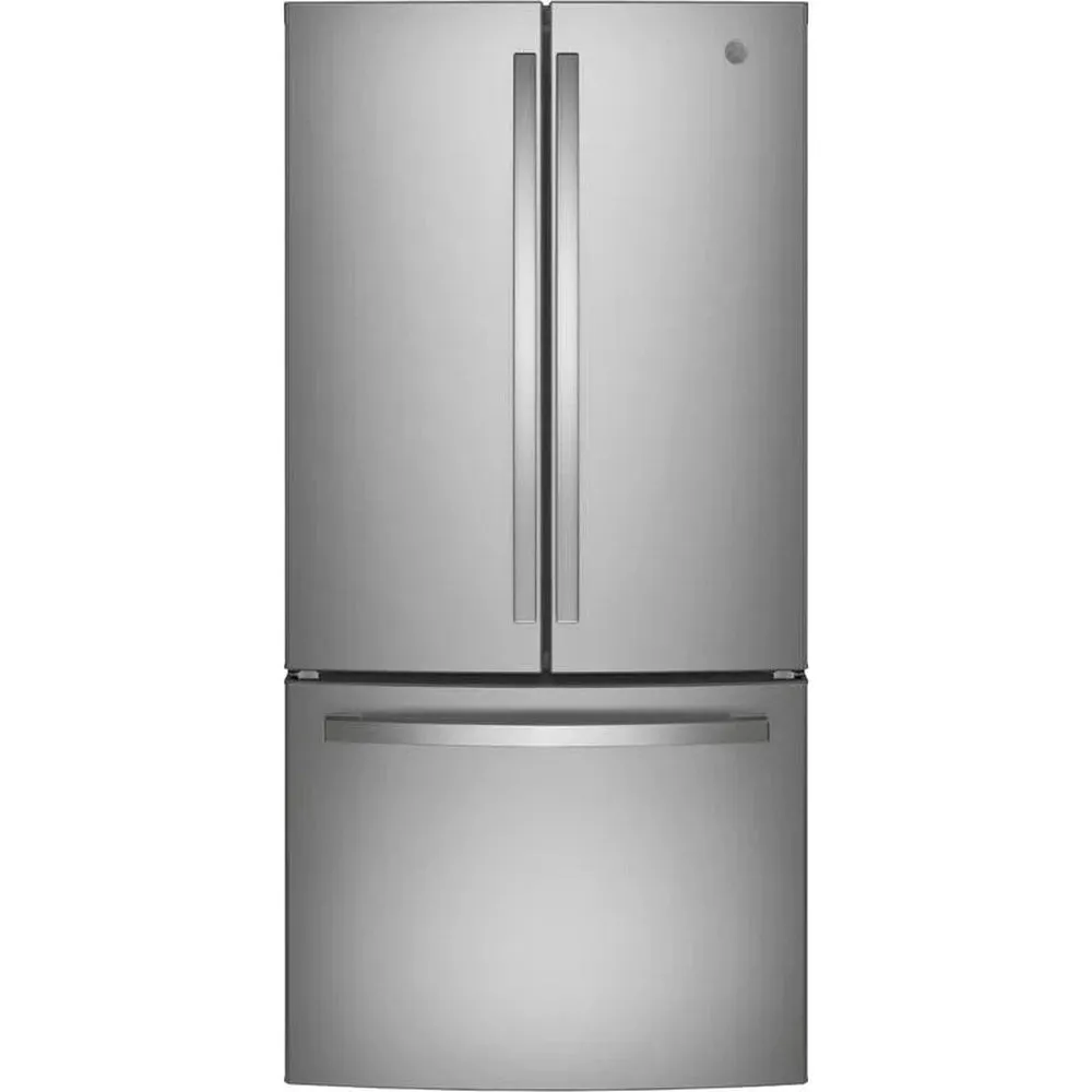 GE 24.8-cu ft French Door Refrigerator with Ice Maker (Stainless Steel) GNE25JYKFS