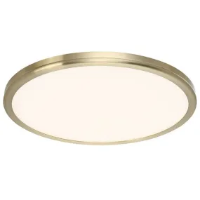 Geos 15 in. LED Disk Light 3000K Brushed Brass Finish