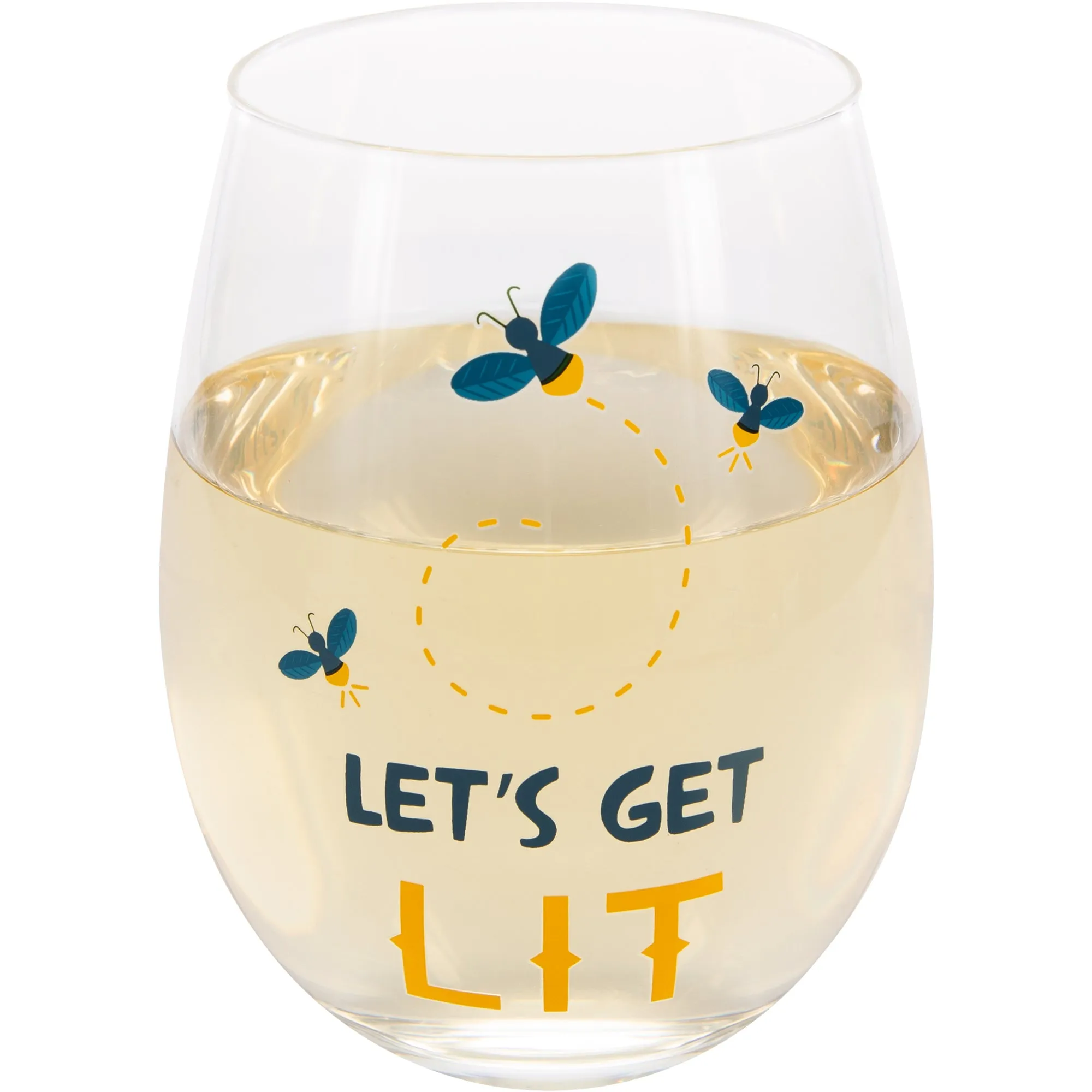 Get Lit 18 oz Stemless Wine Glass