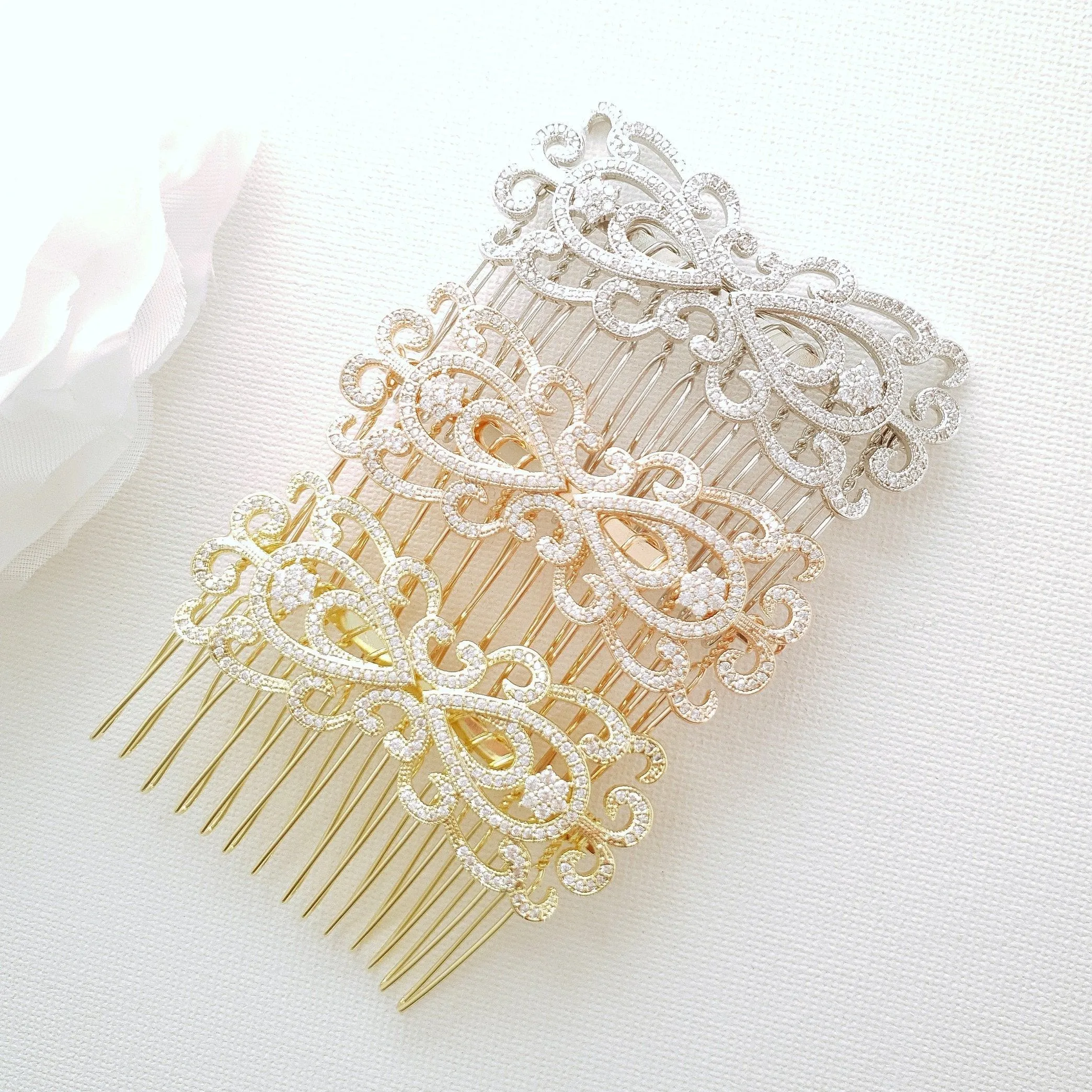 Gold Bridal & Wedding Hair Comb-Arletty