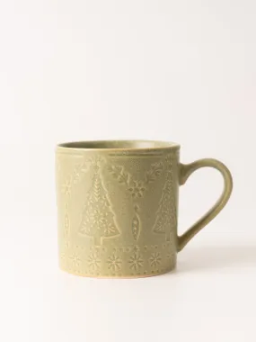 Green Tree Debossed Mug