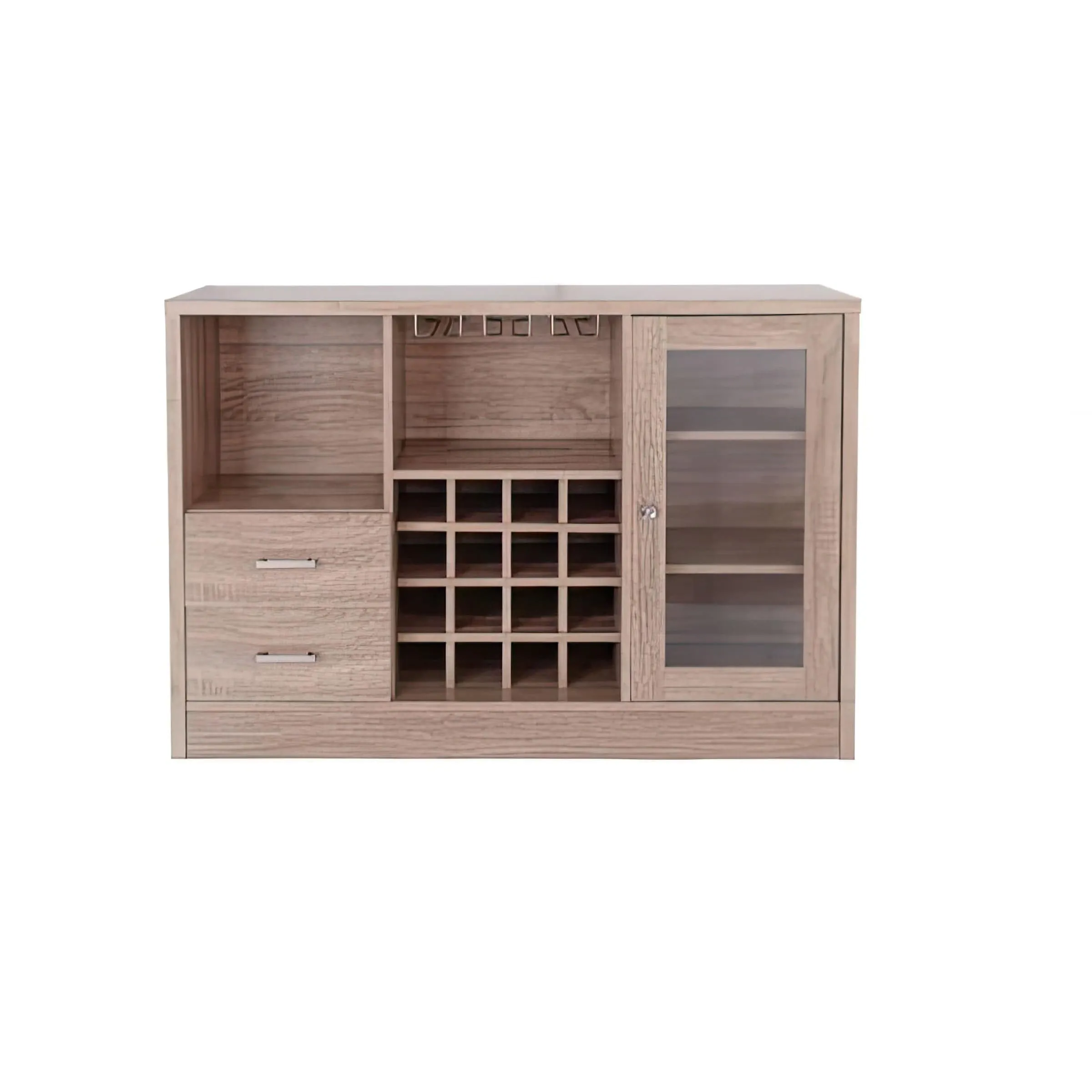 Hazen Rustic Oak Wine Cabinet