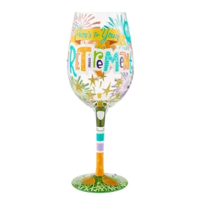 Here's To Your Retirement Hand Painted wine glass