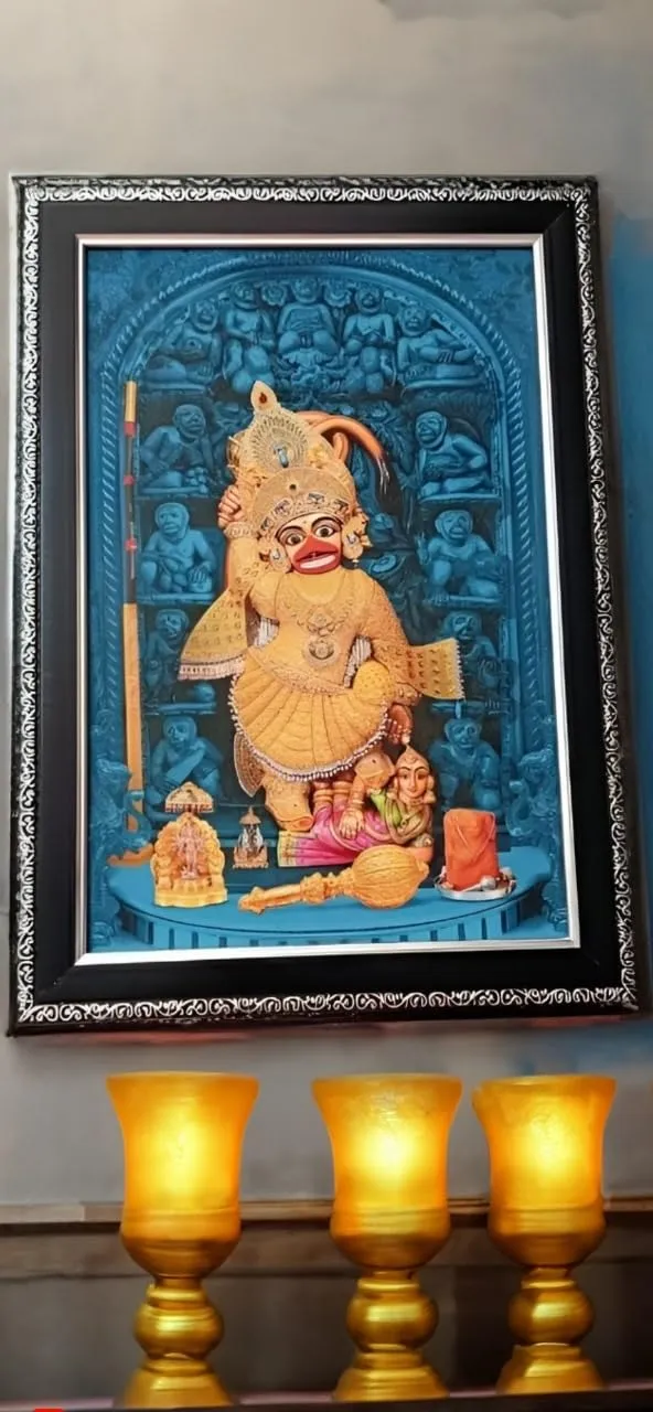 HETVI ENTERPRISE Salangpur Hanuman Wooden Photo Frame inch Divine Shri Kashtbhanjan Dev Hanuman Ji Salangpur