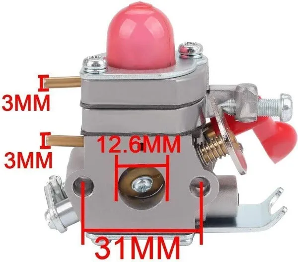 Hipa Carburetor Kit for Husqvarna Poulan PP258TP PP125 PP025 PP25E PP325 25cc Gas Trimmer / Pole Pruner # 530071811 C1U-W19