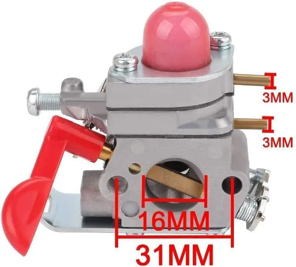 Hipa Carburetor Kit for Husqvarna Poulan PP258TP PP125 PP025 PP25E PP325 25cc Gas Trimmer / Pole Pruner # 530071811 C1U-W19