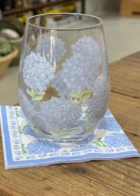 Hydrangea Stemless Wine Glass