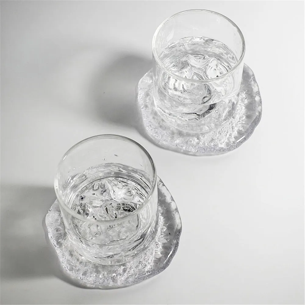 Iceberg Glass Cup & Coaster