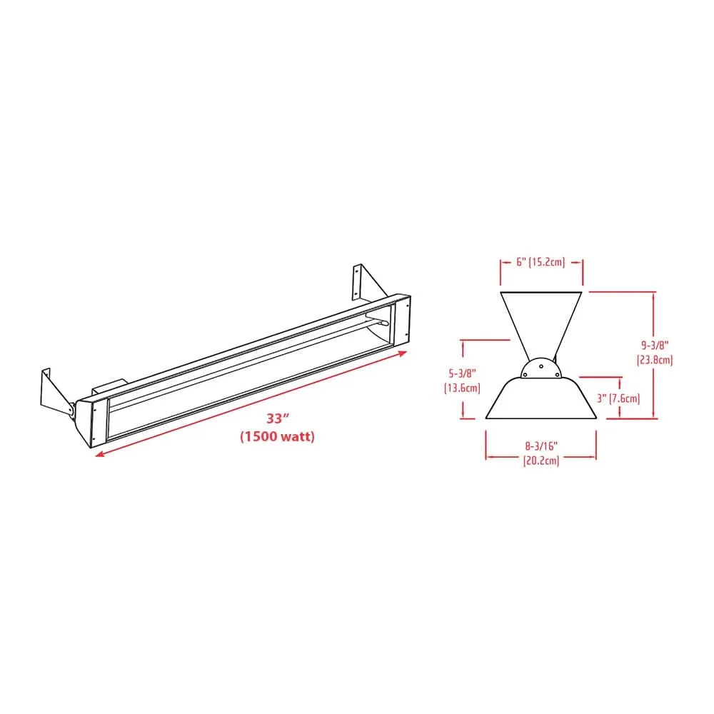 Infratech W-Series Infrared Patio Heater 1500W 120V