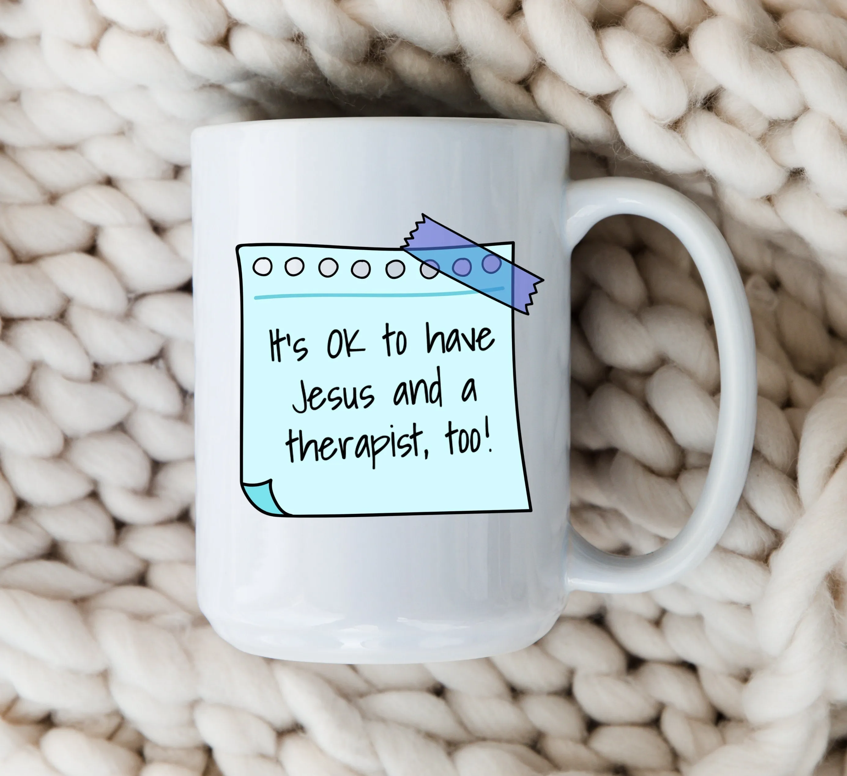 It's OK to Have Jesus Therapist Mug Jesus Faith Gift Christian Mental Health