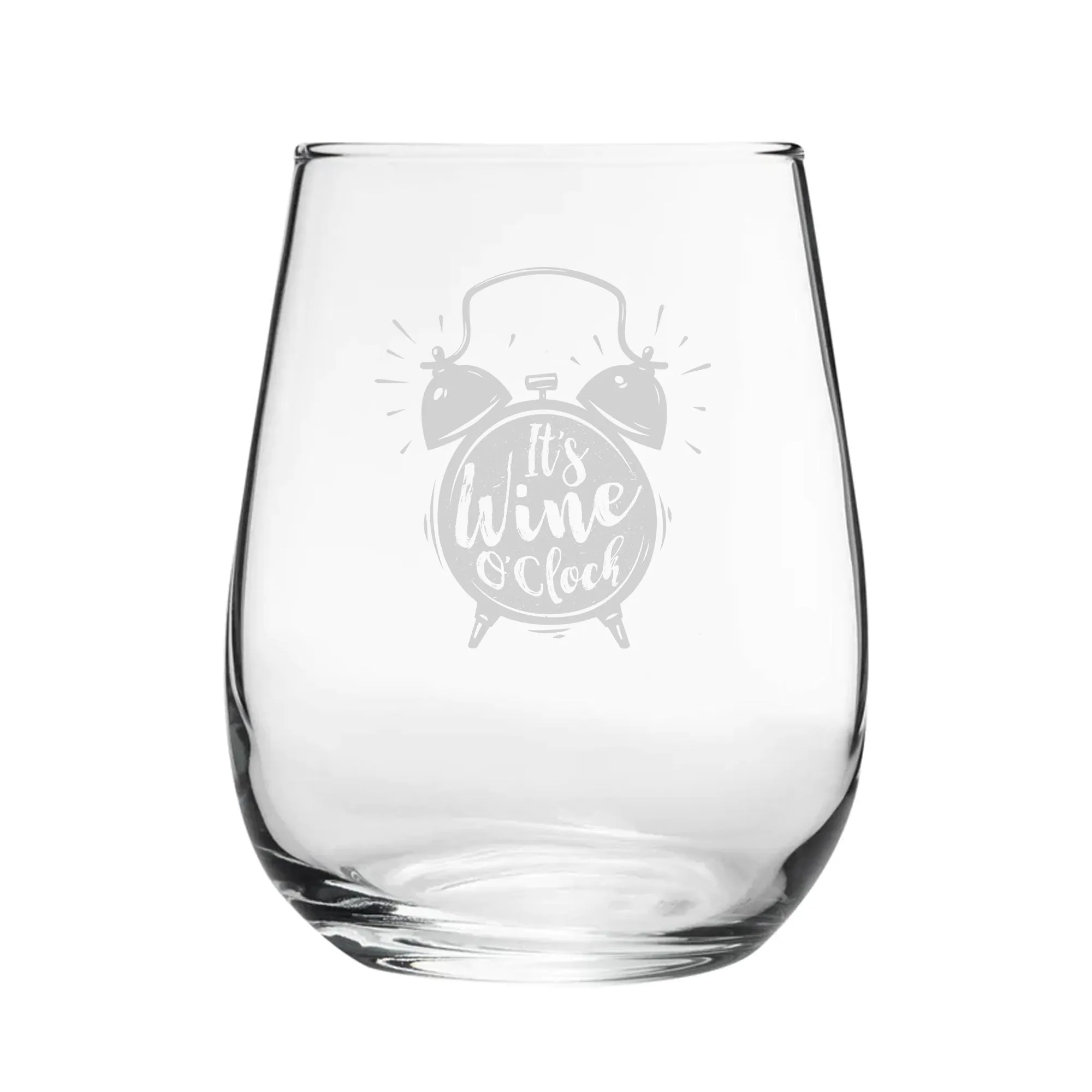 It's Wine O'Clock - Engraved Novelty Stemless Wine Tumbler