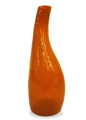 KALAKRITI Glass Flower Vase (Ht-23 cm, Amber Lustre)