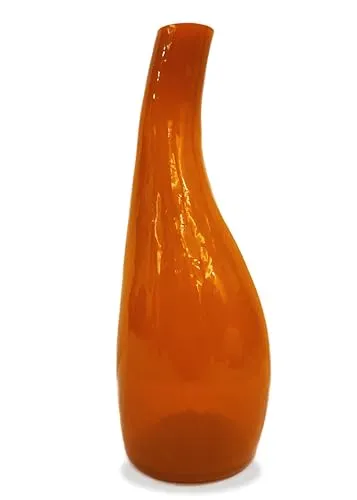 KALAKRITI Glass Flower Vase (Ht-23 cm, Amber Lustre)