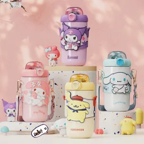 Kawaii Vacuum Bottle with Shoulder Strap 380ml