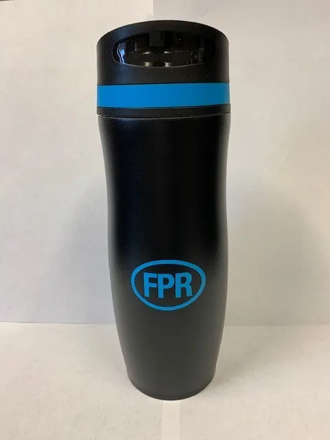 Kitchen - FPR Stainless Steel Travel Mug 16oz. Black with Blue Logo