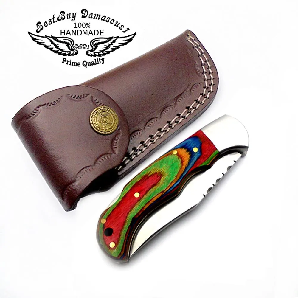 knife 6.5" Multi Wood Folding Pocket Knife 420C Stainless Steel Hunting Knife Pocket knife set