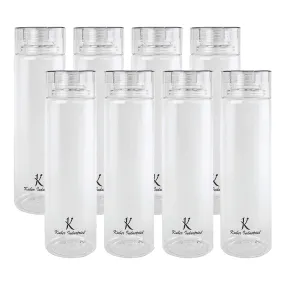 Kuber Industries Set of 4 Plastic Water Bottle | 1 Litre Round Plastic Water Bottle | Refrigerator Safe and BPA free Water Bottle | Perfect For School College Work Gym | Pack of 2 | Transparent