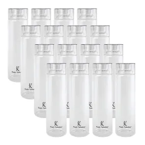 Kuber Industries Set of 4 Plastic Water Bottle | 1 Litre Round Plastic Water Bottle | Refrigerator Safe and BPA free Water Bottle | Perfect For School College Work Gym | Pack of 4 | Transparent