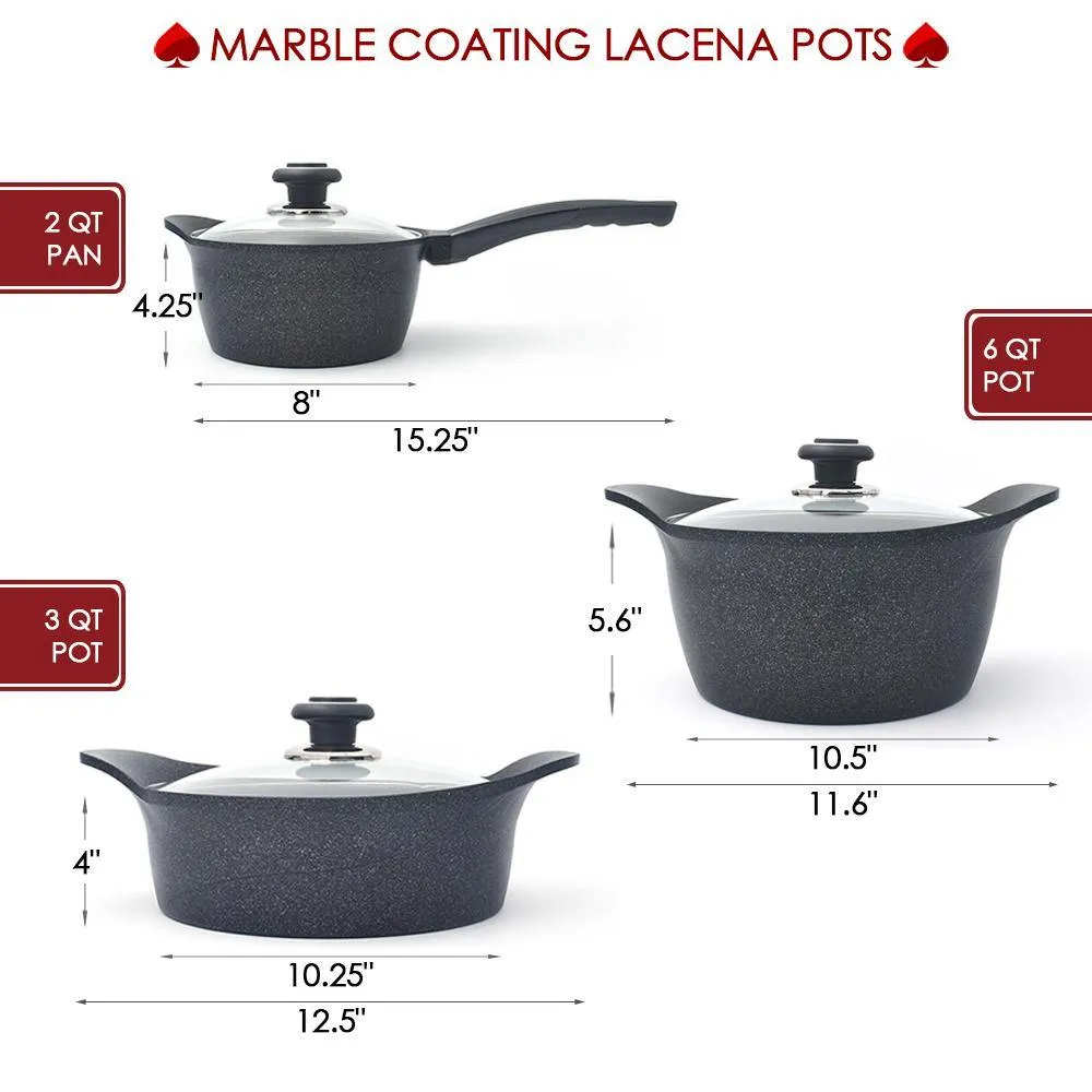 LACENA Marble Saucepan & Lid