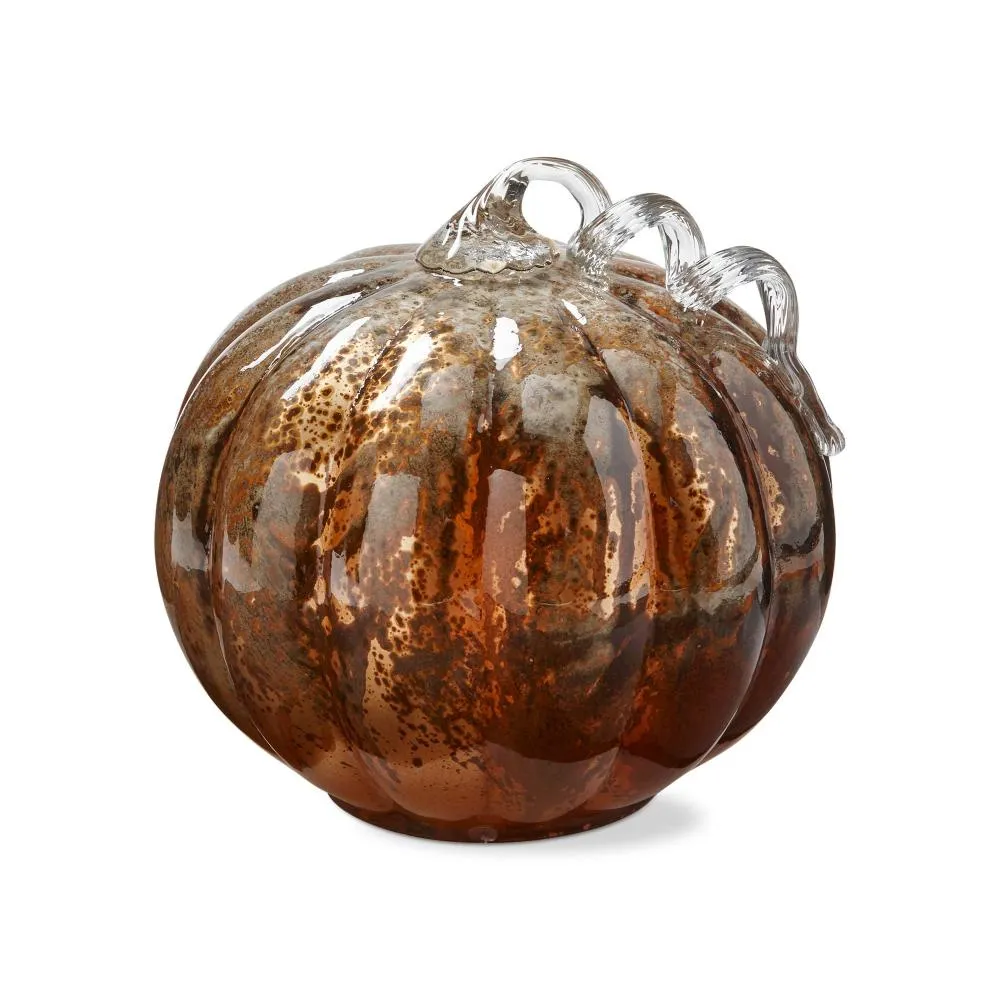 Large Antique Bronze Glass Pumpkin