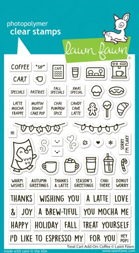 Lawn Fawn - treat cart add-on:coffee - clear stamp set