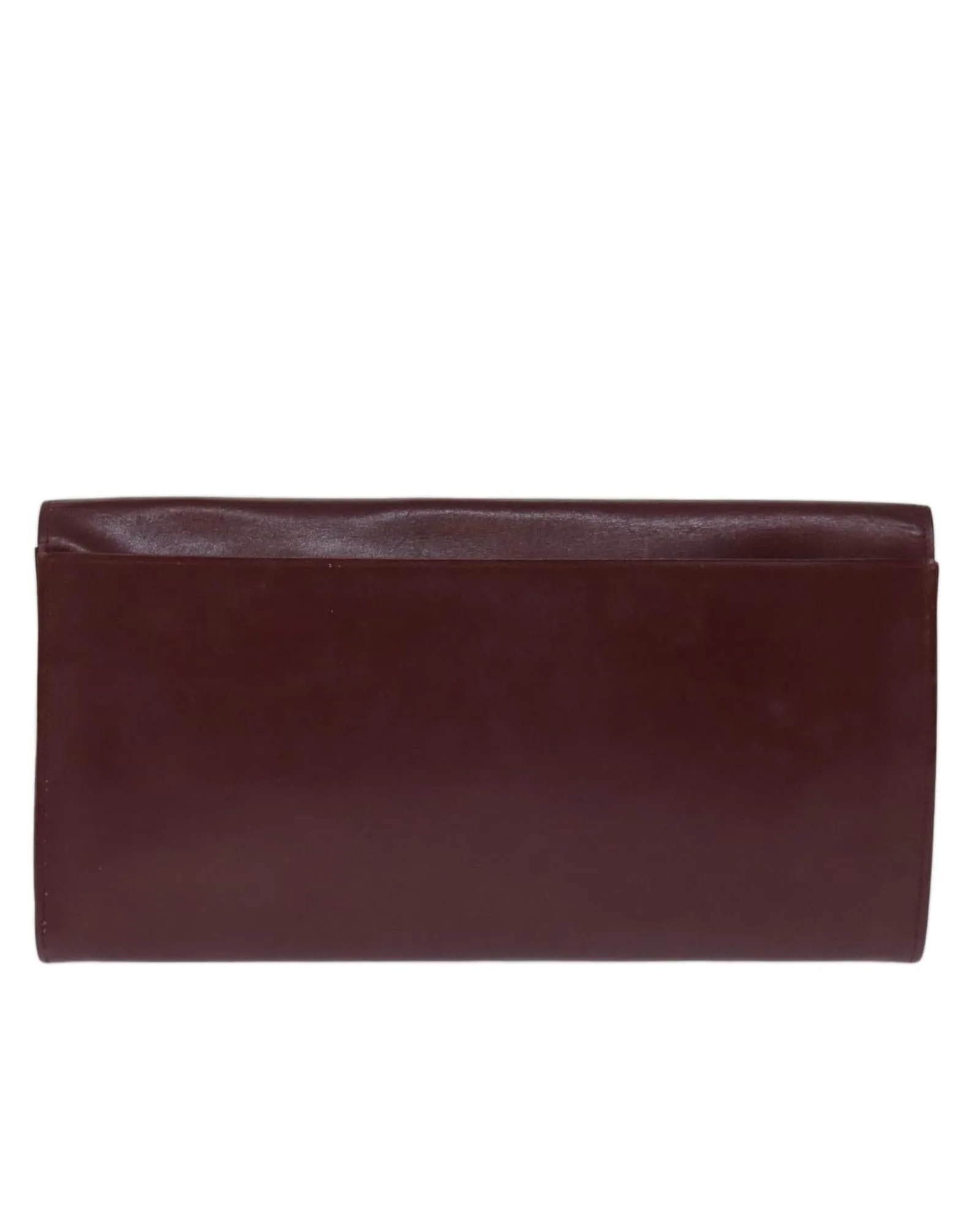 Leather Wine Red Clutch Bag by Cartier