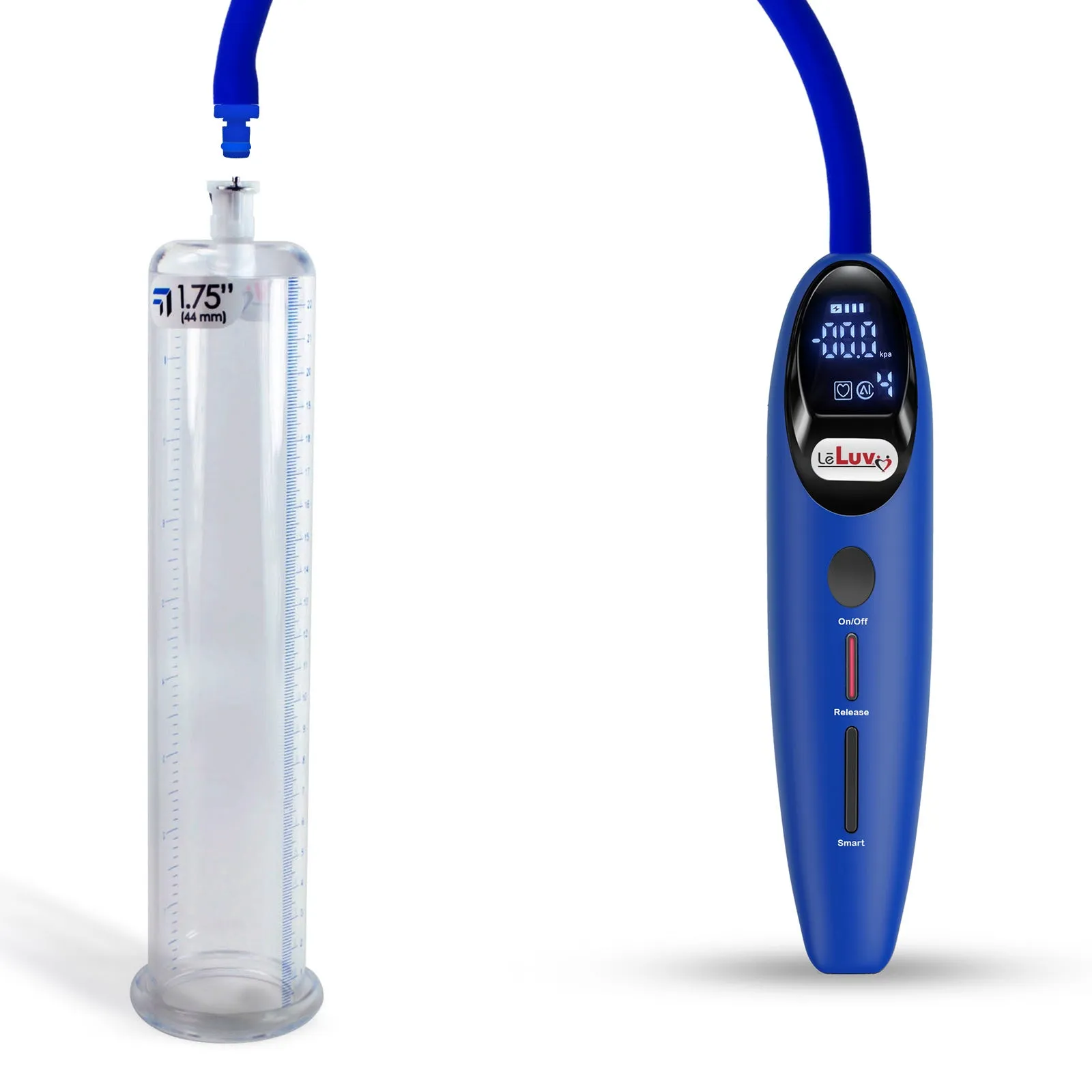 LeLuv Magna Smart LCD Penis Pump | 9 or 12 Inch Length Cylinder | Round Flange