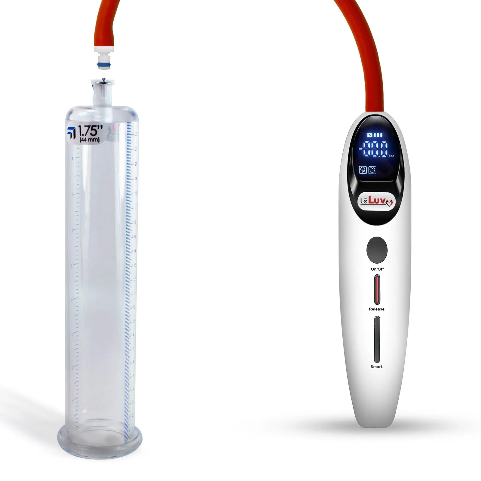 LeLuv Magna Smart LCD Penis Pump | 9 or 12 Inch Length Cylinder | Round Flange