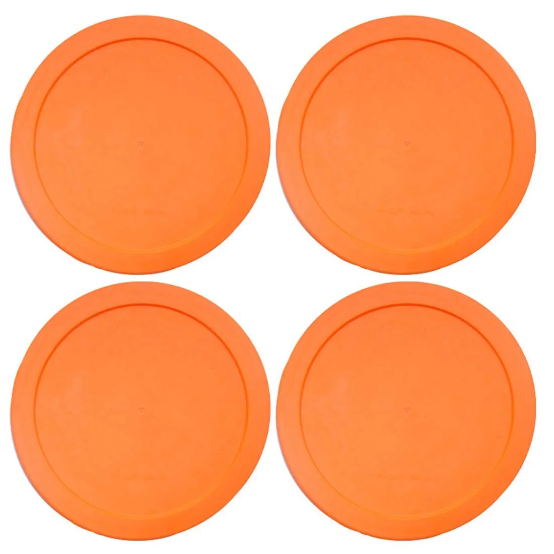 Lids for Pyrex and Anchor Round Glass Containers (2-Cups, Orange-4PK