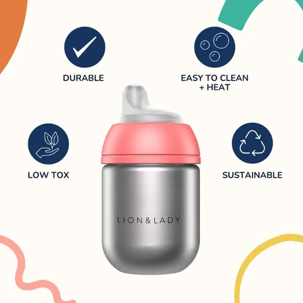 Lion & Lady Stainless Steel Baby Bottle - 400ml