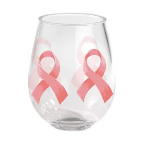 Lolita Breast Cancer 15oz Stemless Wine Glasses - Set of 2