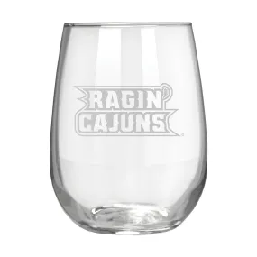 Louisiana Ragin' Cajuns 17 oz. Stemless Wine Glass