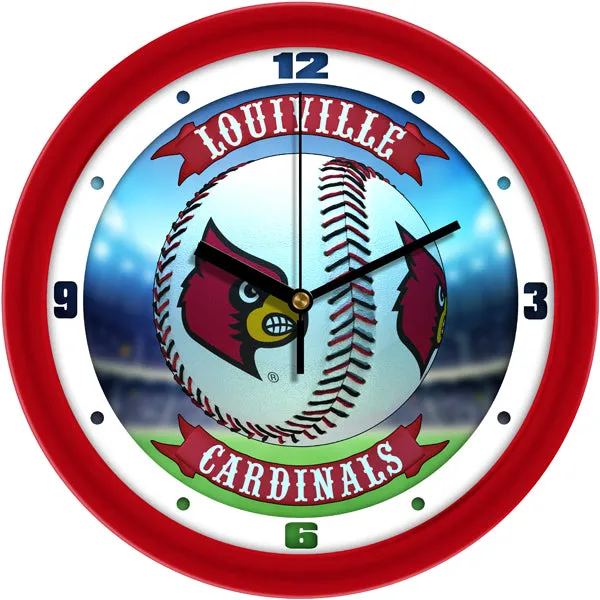 Louisville Cardinals Wall Clock - Baseball Home Run