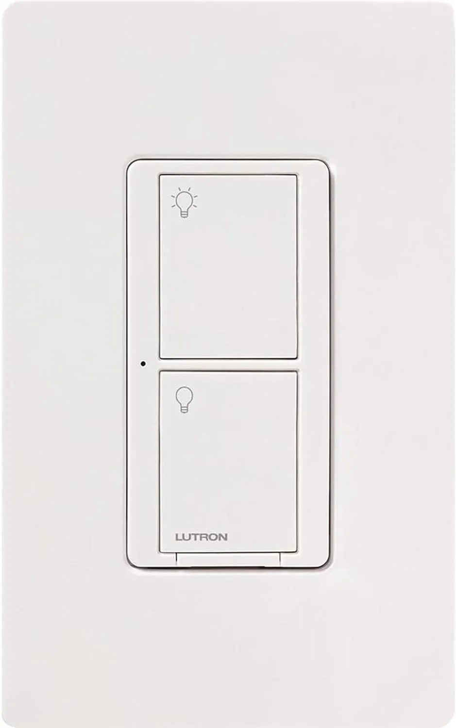 Lutron Caseta Smart Lighting Switch for All Bulb Types or Fans | Neutral Wire Required | PD-6ANS-WH | White