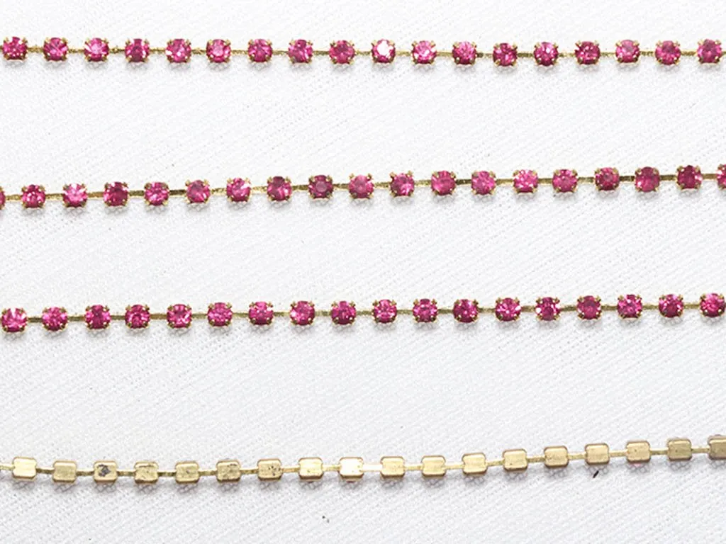 Magenta Pink Designer Glass Cup Chains- 7 ss