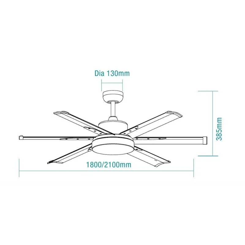 Martec Albatross 84" DC Ceiling Fan With 24W LED Light and Remote - White