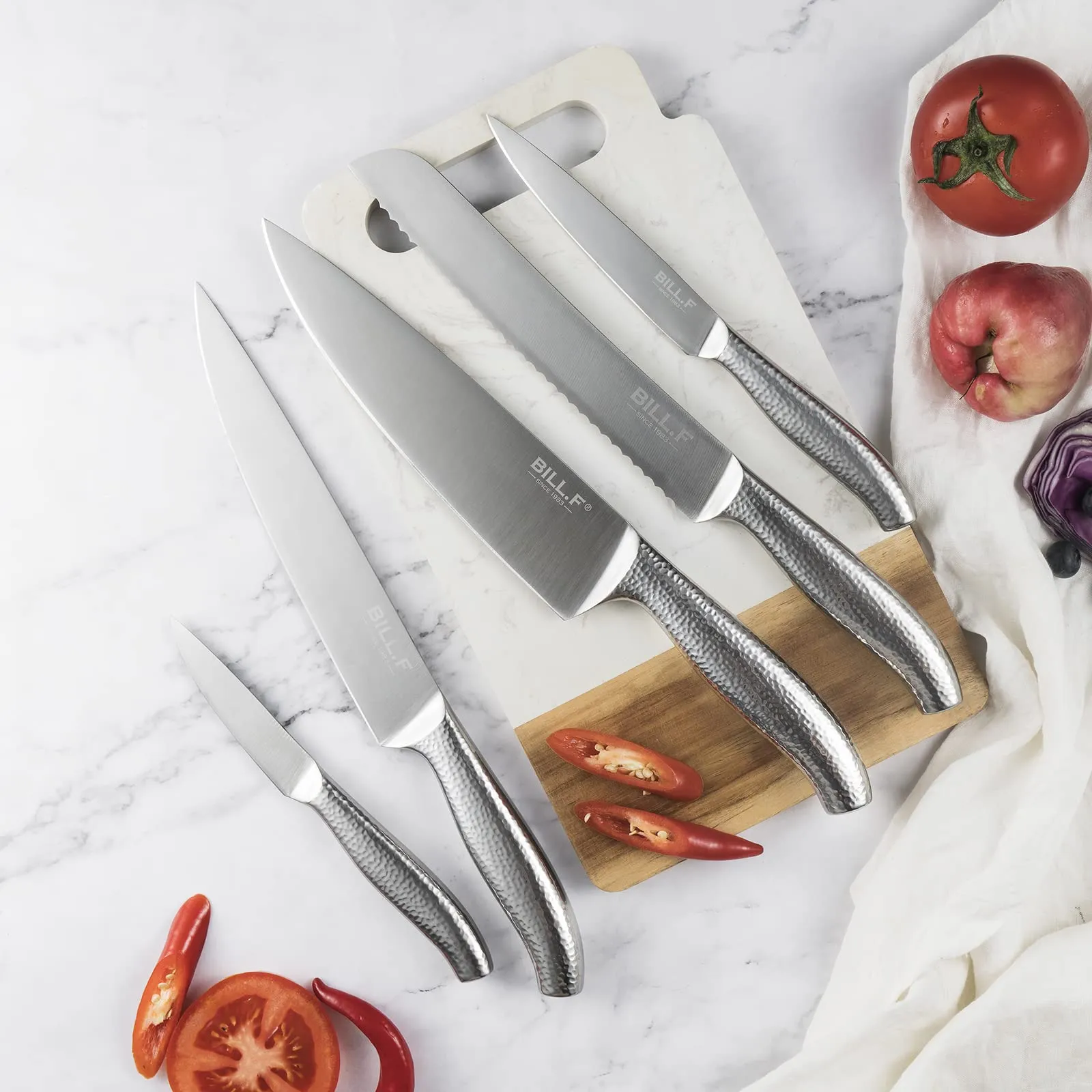 Max 50% off - 6-Piece Kitchen Knife Set with Block Professional Chef Knife Set