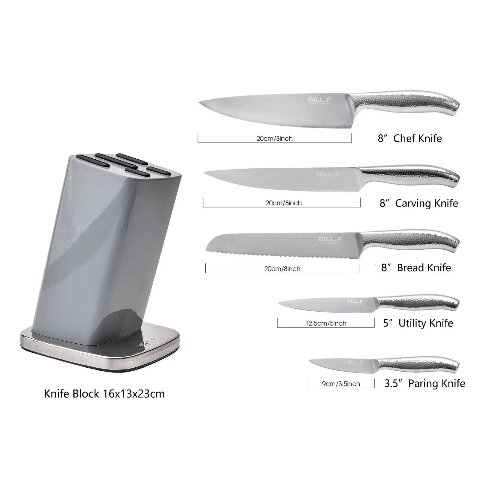 Max 50% off - 6-Piece Kitchen Knife Set with Block Professional Chef Knife Set